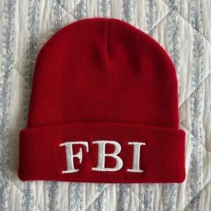 Red FBI Beanie Hat